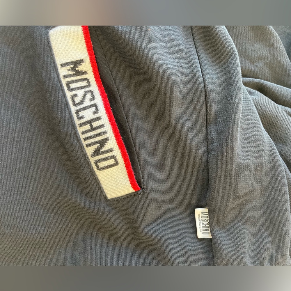 Moschino Black Hoodie Zip Up Logo Tag Large - Picture 10 of 11